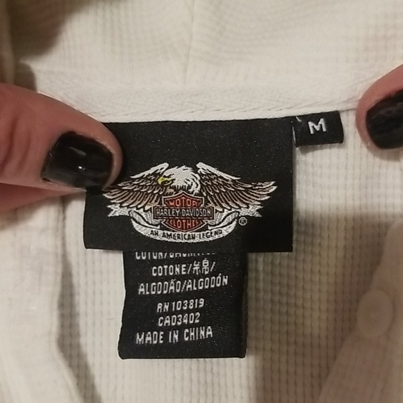 Womans Harley Davidson Hooded 5button Thermal - Picture 2 of 3